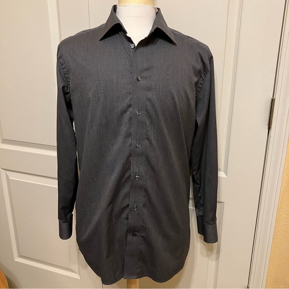 ETON Contemporary Shirt CHARCOAL Long Sleeve COTTON - Sz 17.5 (44) Excellent! - Picture 4 of 16
